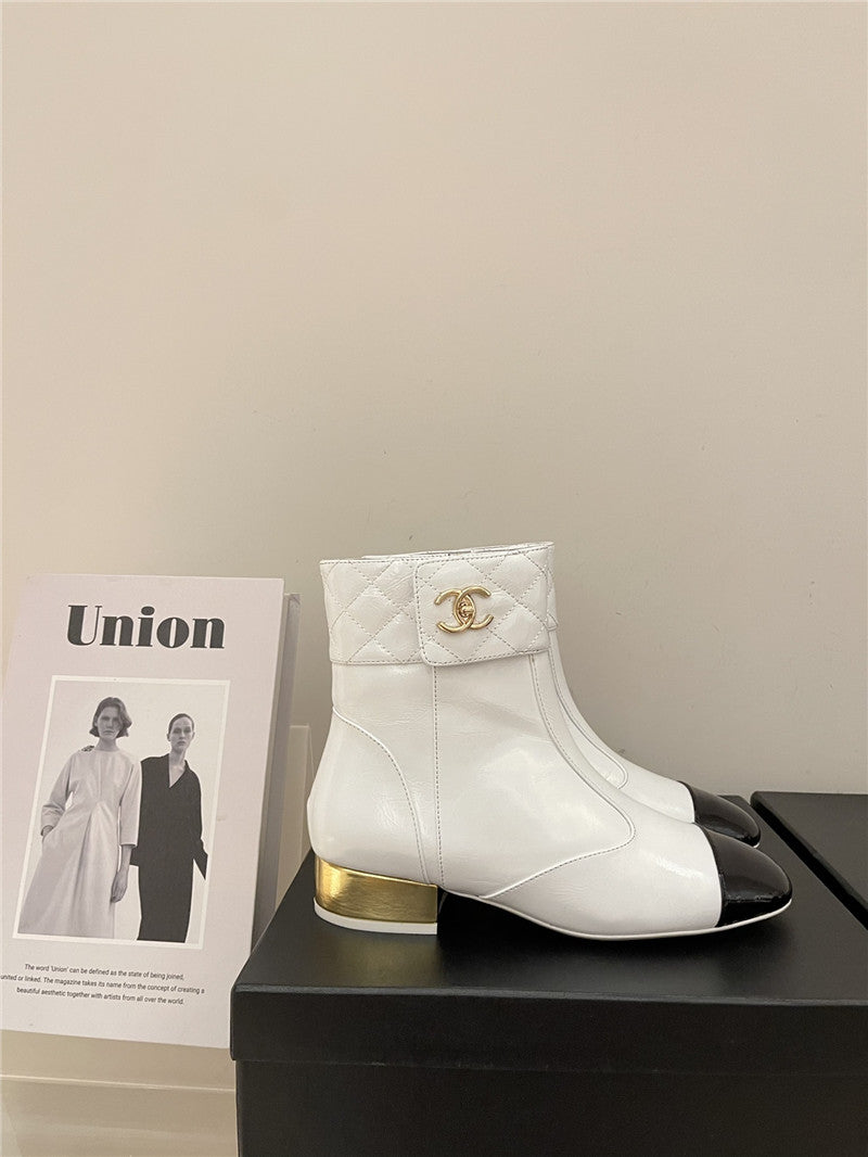 High Quality Luxury Chanel New Round Toe Flat Ankle Boots product detail