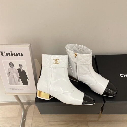 High Quality Luxury Chanel New Round Toe Flat Ankle Boots product detail