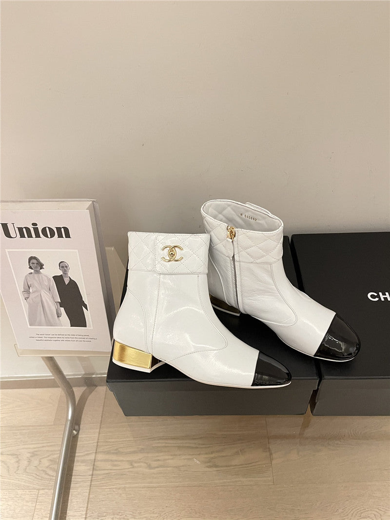 High Quality Luxury Chanel New Round Toe Flat Ankle Boots product detail