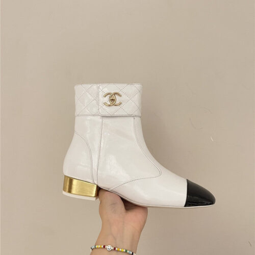 High Quality Luxury Chanel New Round Toe Flat Ankle Boots product detail