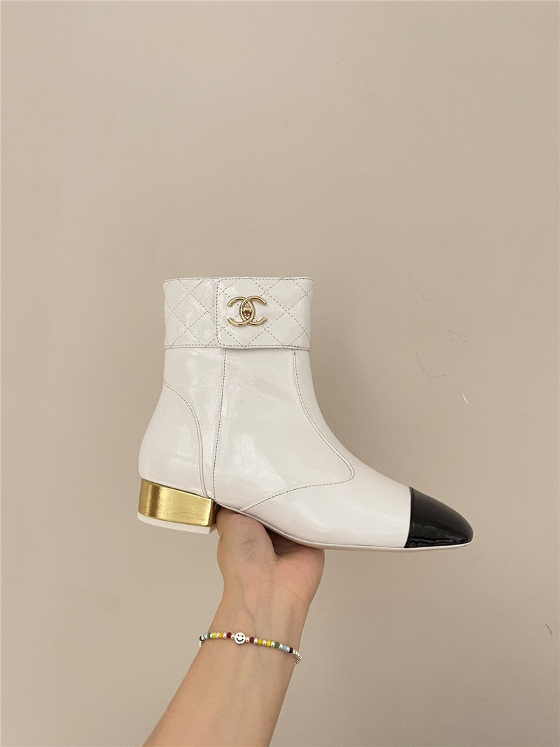 High Quality Luxury Chanel New Round Toe Flat Ankle Boots product detail