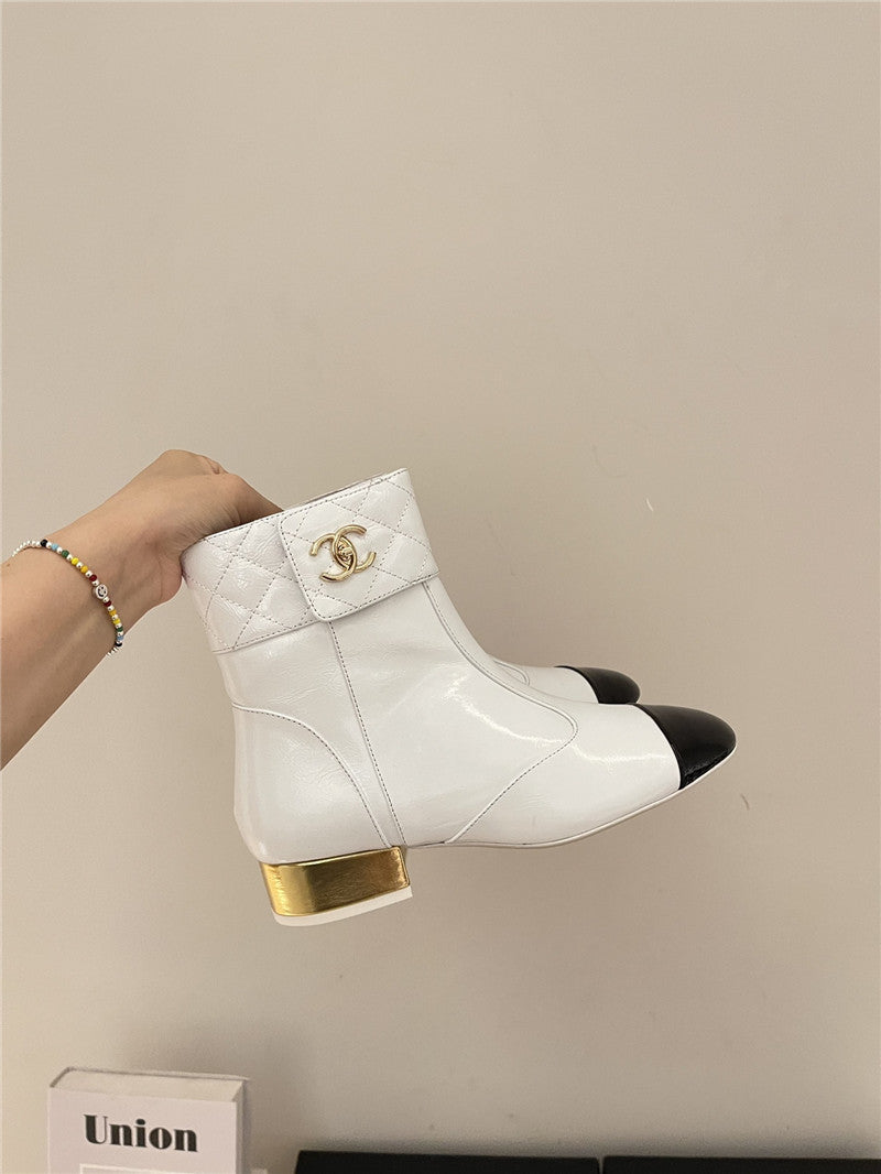 High Quality Luxury Chanel New Round Toe Flat Ankle Boots product detail