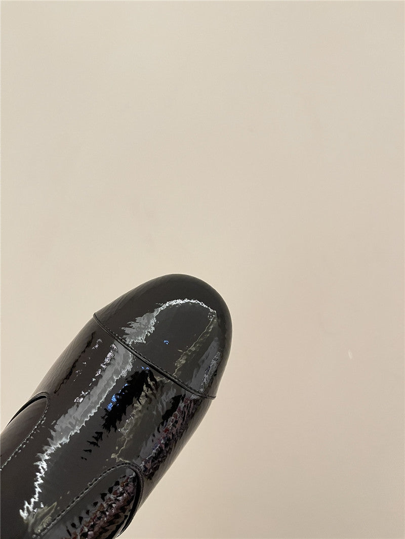 High Quality Luxury Chanel New Round Toe Flat Ankle Boots – Style 28038 product detail