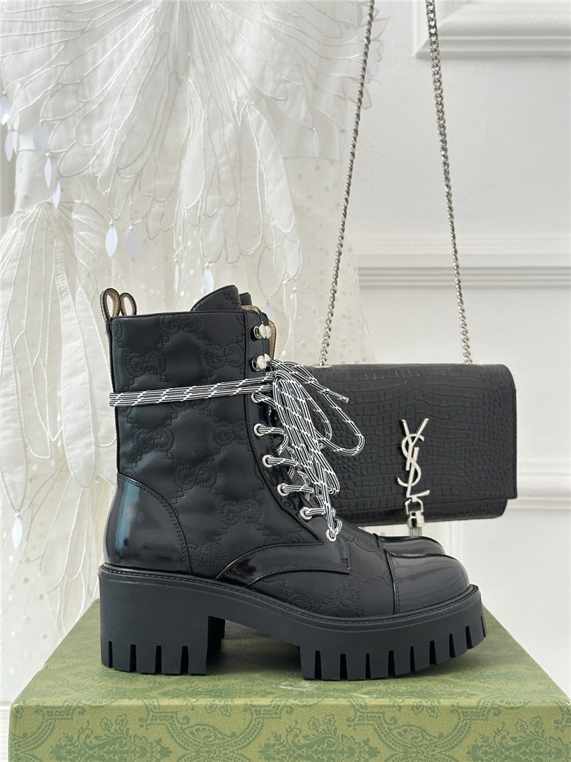 High Quality Luxury Gucci Classic Hot Style Cowhide Embossed Ankle Boots product detail
