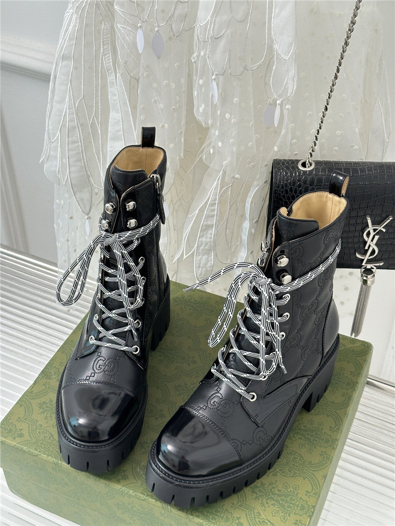 High Quality Luxury Gucci Classic Hot Style Cowhide Embossed Ankle Boots product detail