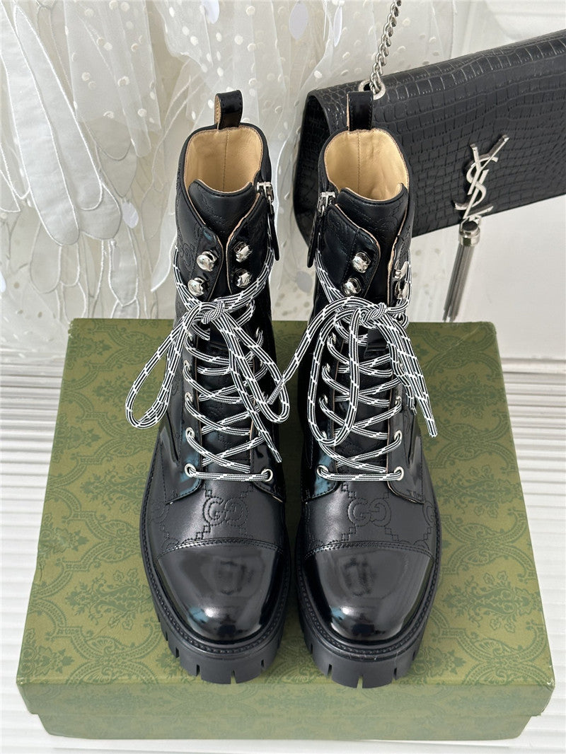 High Quality Luxury Gucci Classic Hot Style Cowhide Embossed Ankle Boots product detail