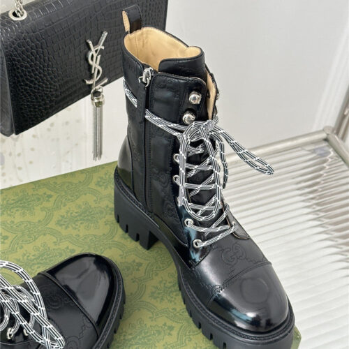 High Quality Luxury Gucci Classic Hot Style Cowhide Embossed Ankle Boots product detail