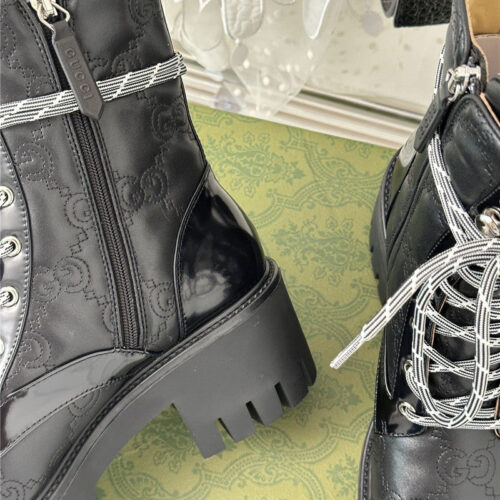 High Quality Luxury Gucci Classic Hot Style Cowhide Embossed Ankle Boots product detail