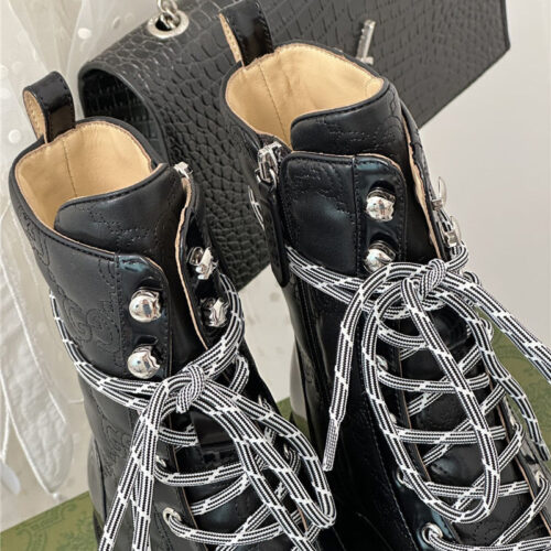 High Quality Luxury Gucci Classic Hot Style Cowhide Embossed Ankle Boots product detail