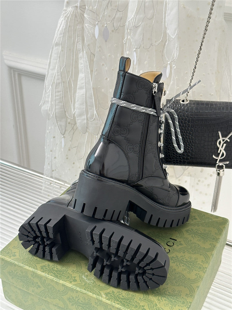 High Quality Luxury Gucci Classic Hot Style Cowhide Embossed Ankle Boots product detail
