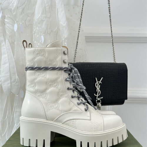 High Quality Luxury Gucci Classic Hot Style Cowhide Embossed Ankle Boots – Style 49875 product detail