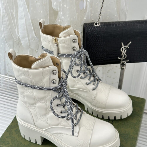 High Quality Luxury Gucci Classic Hot Style Cowhide Embossed Ankle Boots – Style 49875