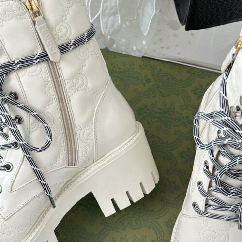 High Quality Luxury Gucci Classic Hot Style Cowhide Embossed Ankle Boots – Style 49875 product detail