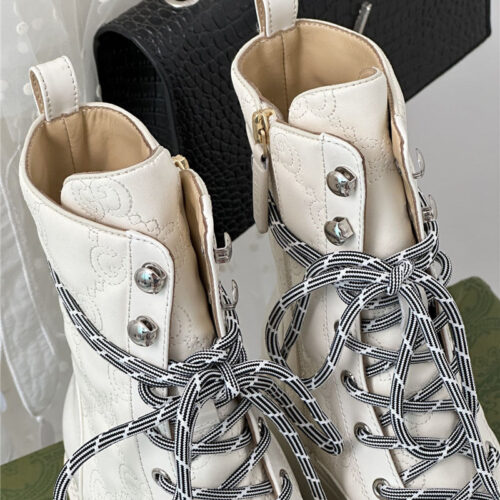 High Quality Luxury Gucci Classic Hot Style Cowhide Embossed Ankle Boots – Style 49875 product detail