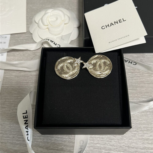 High Quality Luxury Chanel Round Star Double C Earrings