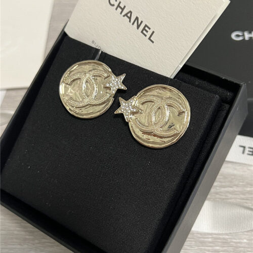 High Quality Luxury Chanel Round Star Double C Earrings product detail