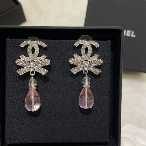 High Quality Luxury Chanel Bow Double C Earrings