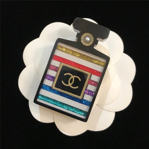 High Quality Luxury Chanel Perfume Bottle Acrylic Rainbow Brooch
