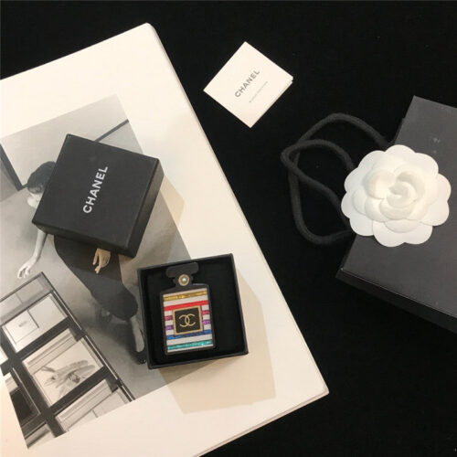 High Quality Luxury Chanel Perfume Bottle Acrylic Rainbow Brooch alternate view