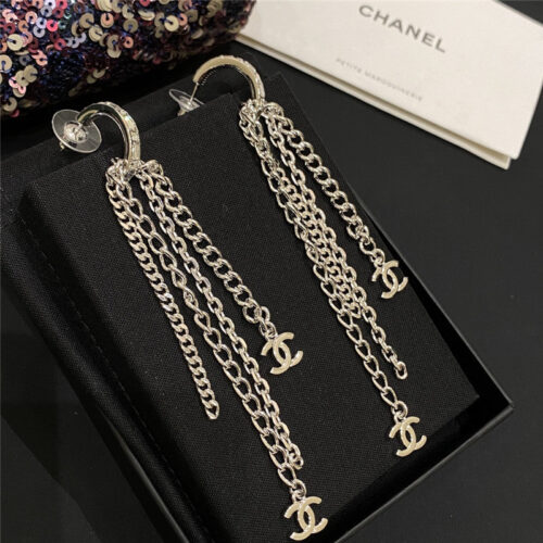 High Quality Luxury Chanel Hook Tassel Earrings