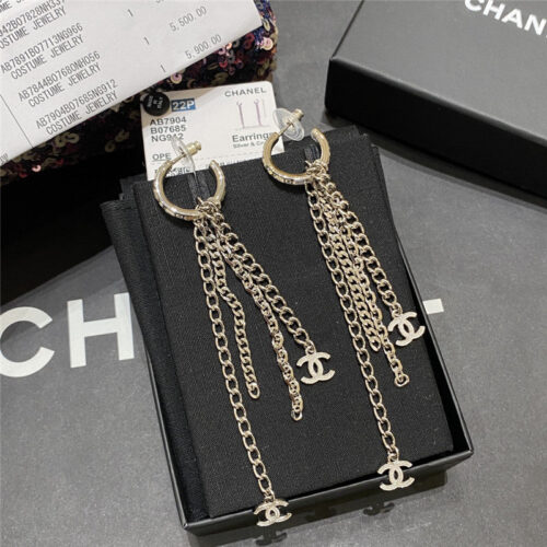 High Quality Luxury Chanel Hook Tassel Earrings product detail