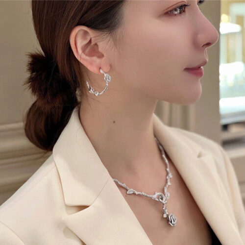 High Quality Luxury Dior Rose Earrings – Style 50873 product detail