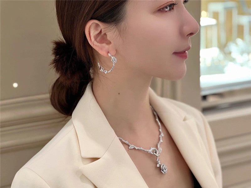 High Quality Luxury Dior Rose Earrings – Style 50873 product detail