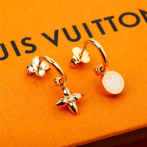 High Quality Luxury Louis Vuitton Qixi Valentines Day L Multi-Element Earrings