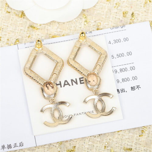 High Quality Luxury Chanel New Rhombus Full Diamond Double C Earrings product detail