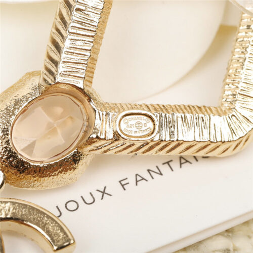 High Quality Luxury Chanel New Rhombus Full Diamond Double C Earrings product detail
