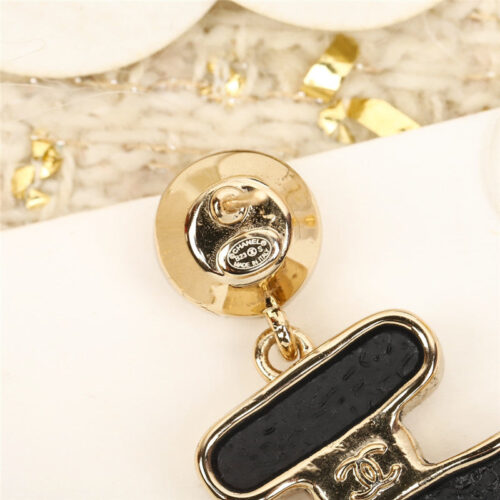 High Quality Luxury Chanel Black Gold Perfume Bottle Earrings product detail