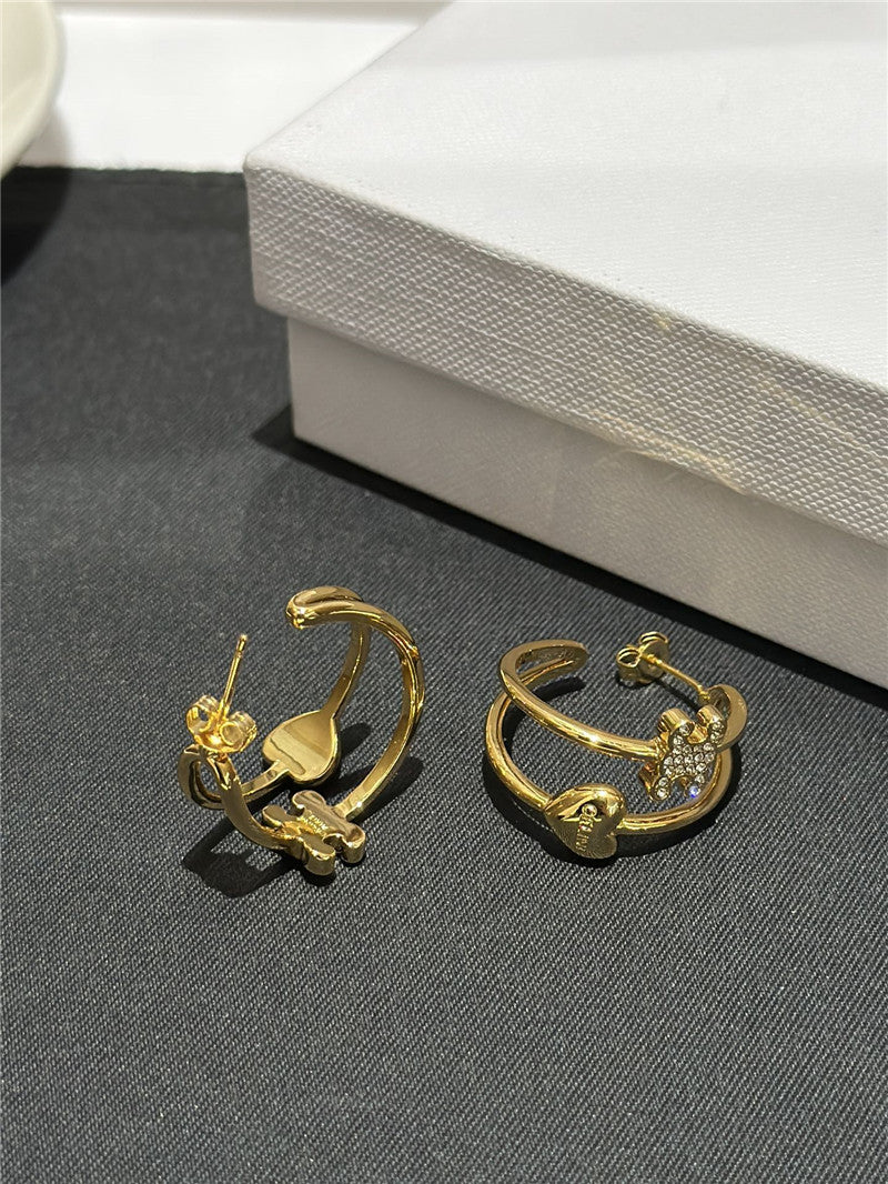 High Quality Luxury Celine Arc De Triomphe Gold Heart Earrings product detail