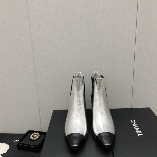 High Quality Luxury Chanel Classic Color Block Ankle Boots – Style 36454 product detail