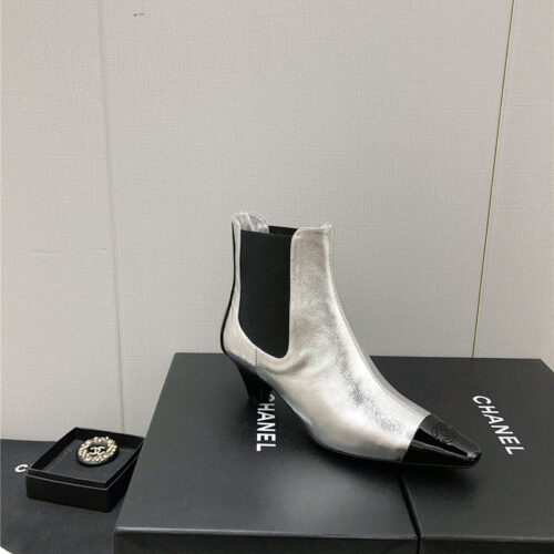 High Quality Luxury Chanel Classic Color Block Ankle Boots – Style 36454 product detail