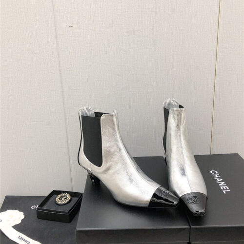 High Quality Luxury Chanel Classic Color Block Ankle Boots – Style 36454