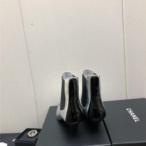 High Quality Luxury Chanel Classic Color Block Ankle Boots – Style 36454 product detail