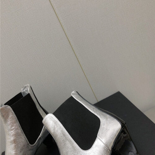 High Quality Luxury Chanel Classic Color Block Ankle Boots – Style 36454 product detail