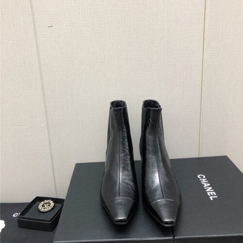 High Quality Luxury Chanel Classic Color Block Ankle Boots – Style 00294 product detail