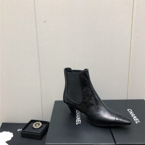 High Quality Luxury Chanel Classic Color Block Ankle Boots – Style 00294 product detail