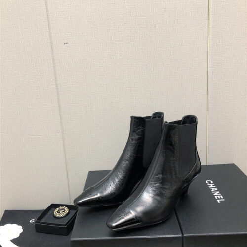 High Quality Luxury Chanel Classic Color Block Ankle Boots – Style 00294