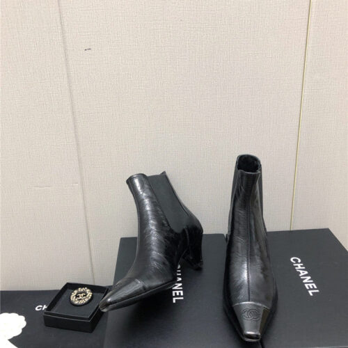 High Quality Luxury Chanel Classic Color Block Ankle Boots – Style 00294 product detail