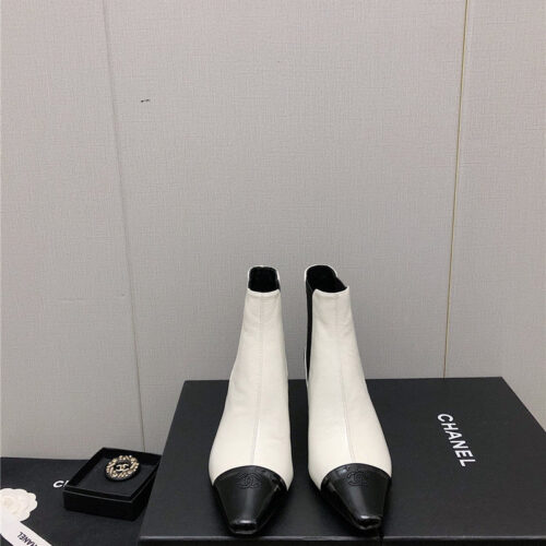 High Quality Luxury Chanel Classic Color Block Ankle Boots – Style 31366 product detail