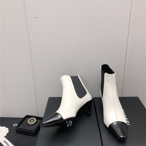 High Quality Luxury Chanel Classic Color Block Ankle Boots – Style 31366 product detail