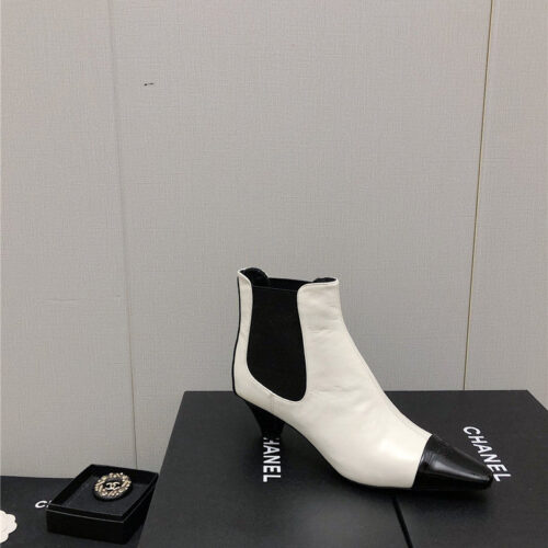 High Quality Luxury Chanel Classic Color Block Ankle Boots – Style 31366 product detail