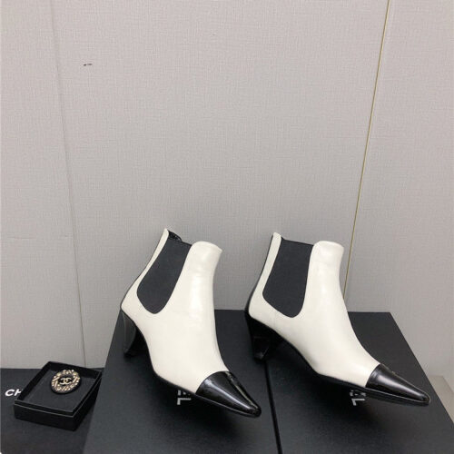 High Quality Luxury Chanel Classic Color Block Ankle Boots – Style 31366 product detail
