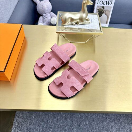 High Quality Luxury Hermes Roll Cake Hair Uncle Slippers – Style 88899