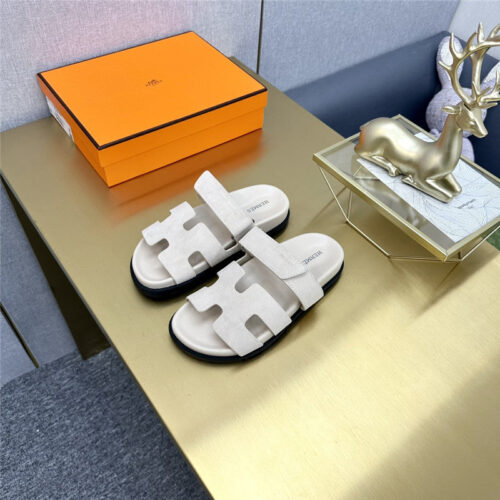 High Quality Luxury Hermes Roll Cake Hair Uncle Slippers – Style 18275