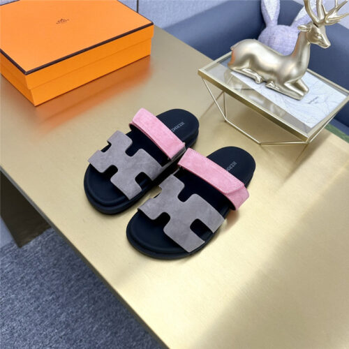 High Quality Luxury Hermes Roll Cake Hair Uncle Slippers – Style 16579