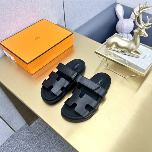 High Quality Luxury Hermes Roll Cake Hair Uncle Slippers
