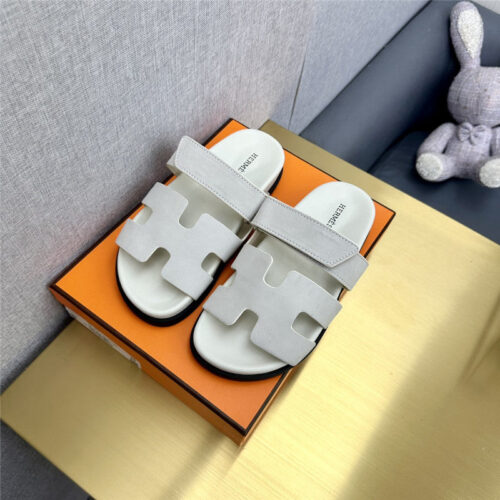 High Quality Luxury Hermes Roll Cake Hair Uncle Slippers – Style 78723